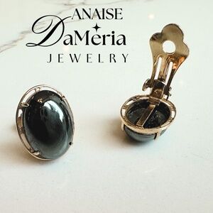 Gorgeous Hematite Vintage Modern Earrings